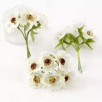 Искусственные маргаритки с тычинками MENGHAO (6 шт.)