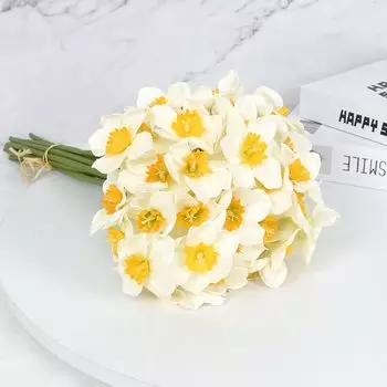 Искусственные нарциссы ZQCXLD белые и желтые