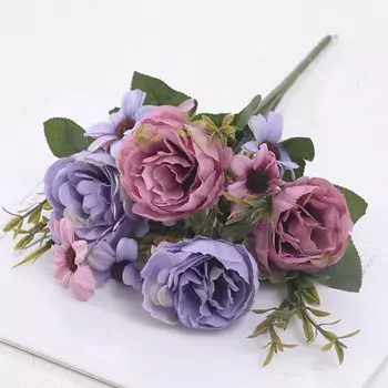 Искусственные осенние шелковые пионы DociDaci