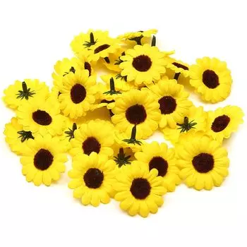 Искусственные подсолнухи HUAYUXIANG, желтые, 30 шт.