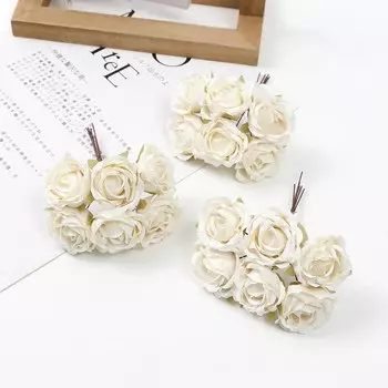 Искусственные розы HUAYUXIANG 6 шт.