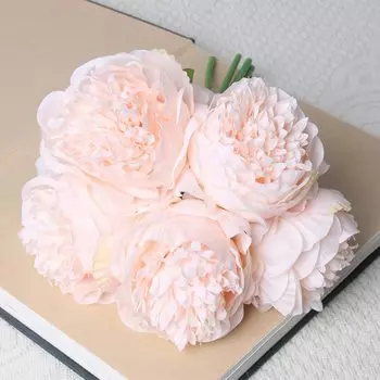 Искусственные розы и пионы, шелк, 5 штук