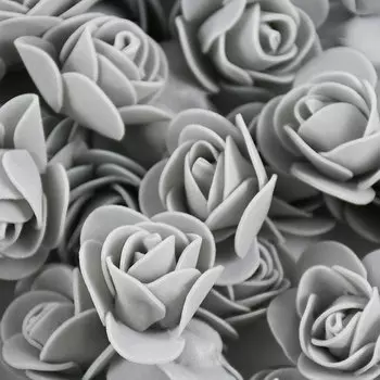 Искусственные розы из пенопласта CYZQ серого цвета