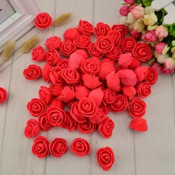 Искусственные цветы, ПЭ пена, головка розы, 50 шт.