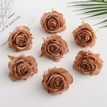 Искусственные цветы, шелковые розы для дома, свадебное украшение, Рождество, «сделай сам», скрапбукинг, декоративные цветы, настенные гирлянды, 2/10 шт.