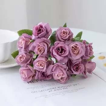 Искусственные розы из шелка smr, букет невесты