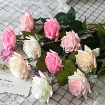 Искусственные розы MEIHON, 10 шт., шелк, белые, розовые, шампань, фиолетовые, красные