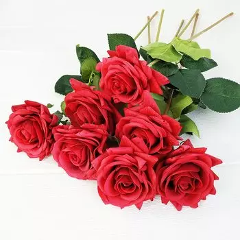 Искусственные розы MHONTILY, 12 шт., латекс, белые, красные, фиолетовые, розовые