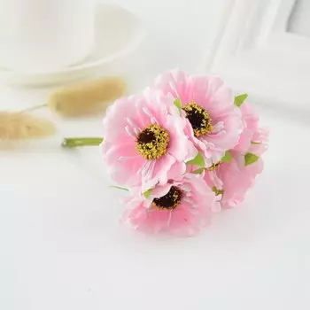 Искусственные шелковые цветы вишни, 6 шт., для украшения свадебного автомобиля, рукоделия, букет невесты «сделай сам», венок, подарок для скрапбукинга