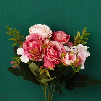 Искусственные шелковые пионы Kahaul, осенний букет, 1 шт.