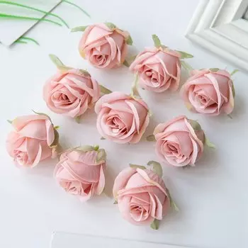 Искусственные шелковые цветы с головкой розы для дома, свадебные принадлежности для рукоделия, украшение «сделай сам», Рождественская гирлянда, аксессуары, Цветочная стена, 10 шт.