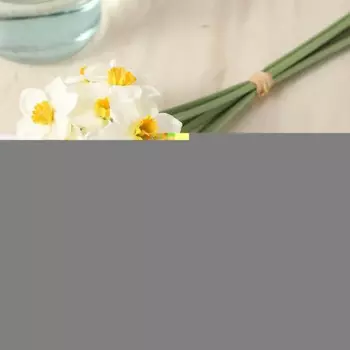 Искусственный букет нарциссов Loeoi, белый, шелк