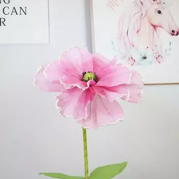 Искусственный льняной цветок мака MHONTILY