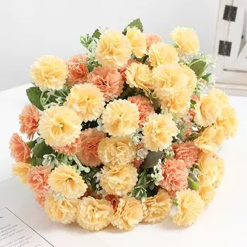 Искусственный шелковый букет гвоздик 30 см