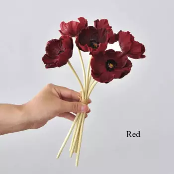 Искусственный шелковый цветок Поппи для декора