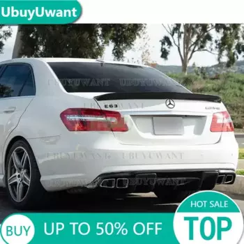 Используется для Benz E Class W212 спойлер 2008-2015 года Седан 4-дверный глянцевый черный Задний крыло из настоящего углеродного волокна V-образные аксессуары