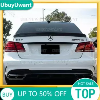 Используется для Benz E класс W212 спойлер 2008-2015 года Седан 4-дверный глянцевый черный заднее крыло из настоящего углеродного волокна V-образные аксессуары