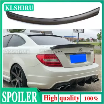 Используйте для Benz C Class W204 спойлер 2007-2014 лет купе 2-дверный AMG Настоящее углеродное волокно заднее крыло V Style Аксессуары глянцевый черный
