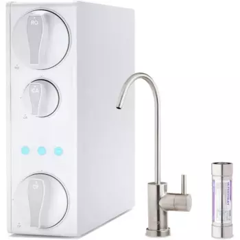 iSpring RO500AK-BN+UVF8 Березервуарная система фильтрации воды обратного осмоса с естественной щелочной эпиляцией pH и светодиодом UVF8
