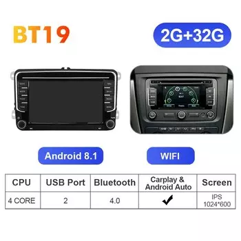 Isudar Android 7-дюймовый автомобильный радиоприемник для VW/POLO/PASSAT/Golf/Tiguan/Jetta/Touran/Skoda/Octavia/Seat/Leon Carplay автостерео No 2din