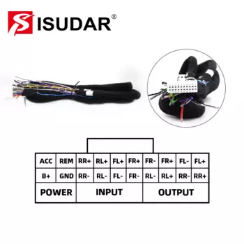ISUDAR Авто DSP усилитель кабель питания для VW/TOYOTA/HONDA/Mazda/Nissan/Ford/Audi/BMW/Peugeot стерео цифровой звуковой проигрыватель