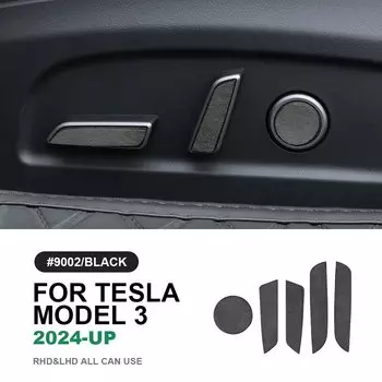 Итальянские замшевые наклейки на панель регулировки сиденья для Tesla Model 3 Model Y 2018-2023 Highland 2024 Juniper 2025, аксессуары