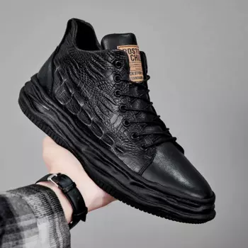 Итальянские зимние ботинки плюс бархатные ботинки Высококачественная мужская обувь с высоким берцем Ботинки для взрослых Мужские деловые кожаные ботильоны Снежные ботинки