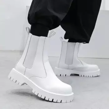 Итальянский бренд, дизайнерские мужские модные высокие дымоходные ботинки, оригинальная кожаная обувь, ковбойские ботинки «Челси» на платформе, длинные ботинки botas zapatos