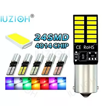 IUZIOH 2 шт. светодиодная лампа T10 BAX9S BAY9S BA9S H6W H21W 194 WY5W 5W5 Интерьер W5W T4W Индикаторная сигнальная лампа Автомобильный парковочный светильник Белый