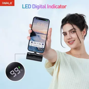iWALK Capsule Power Bank Быстрая зарядка 2-в-1 Сменный двойной разъем Подходит для IPhone Все модели Samsung S24/23