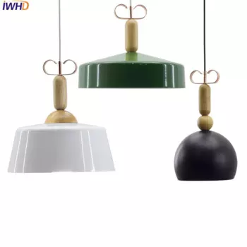 IWHD Модные подвесные светильники, светодиодные светильники, модные белые, черные, железные, креативные подвесные лампы, кухонные лампы