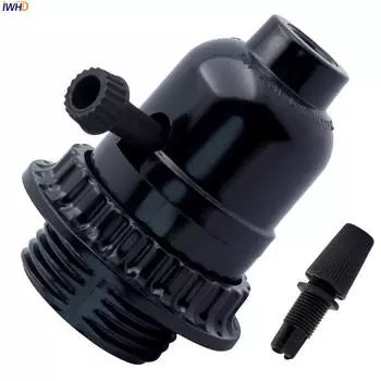 IWHD Пластиковый патрон E27 с выключателем черный 110-220В