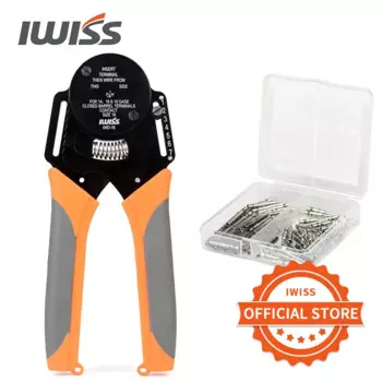 IWISS Твердые баррель обжимные плоскогубцы для размера 16 gage 14,16 & 18 Вт/30 пар DT Твердые контакты Мини Ручной трещотка щипцы инструмент