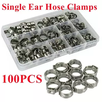 IWOWN 100 шт. регулируемые хомуты для шлангов из нержавеющей стали 5.3-15.3 мм