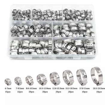 IWOWN Зажимы для шланга из нержавеющей стали 304 7-23.5 мм 130 шт