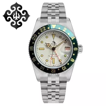 IX & DAO IPOSE 37 мм Dive GMT Мужские часы NH34 Механические часы с автоматическим механизмом Светящиеся сапфировые водонепроницаемые наручные часы 100 м