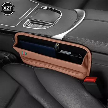 Из искусственной кожи Автомобильная консоль, боковой зазор для сиденья, наполнитель для переднего сиденья, органайзер для мобильных телефонов, ключей, мелких предметов, Автомобильный интерьер