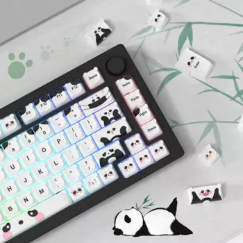 Изготовленные по заказу колпачки для клавиш Мао с изображением панды красящей суб PBT, колпачки для клавиатуры с милым медведем, колпачки для клавиатуры с переключателями MX, Механическая игровая клавиатура