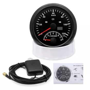Изготовленный на заказ 85 мм GPS-спидометр 125 км/ч 160 км/ч 200 км/ч 125MPH водонепроницаемый измеритель скорости с тахометром 0-8000 об/мин красный светодиод для лодки и автомобиля