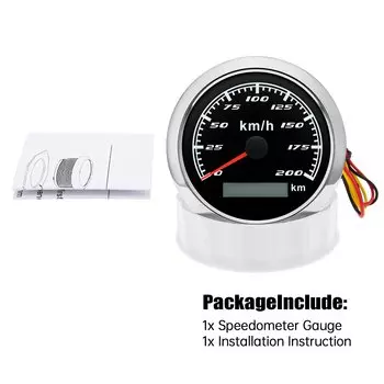 Изготовленный на заказ универсальный 85-мм GPS-спидометр, цифровой датчик 30 60 120 200 км/ч, одометр для морской лодки, автомобиля, квадроцикла с GPS-антенной, красный светодиод