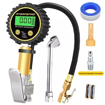 Измеритель давления в шинах ATsafepro, инструмент для накачивания шин, 200 PSI