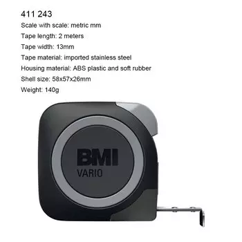 Измерительная лента BMI из нержавеющей стали, 2/3/5/8 м