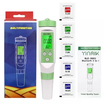 Измеритель PH/TDS/EC/TEMP 4 в 1, цифровой тестер качества воды, умный онлайн-монитор, управление через приложение, для аквариумов