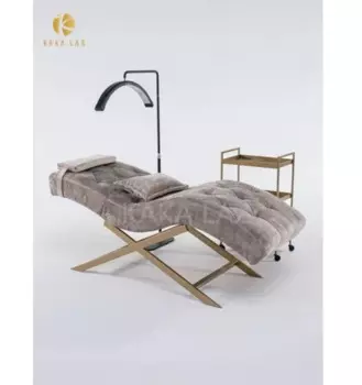 Изогнутая кровать для ресниц, современная кожаная красивая кровать, Фотофон
