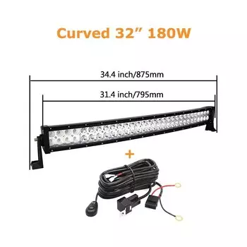 Изогнутая/Прямая светодиодсветильник балка 22 32 42 52 дюйма 300 Вт 240 Вт, фара дальнего света, универсальная фара для внедорожника, грузовика, кроссовера, вездехода, трактора, автомобиля, лодки