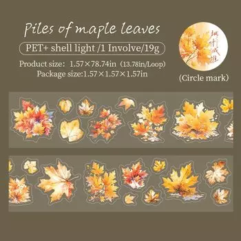 200 см, INS Plant Fallen Leaves, ПЭТ-лента, японские канцелярские наклейки, декор для скрапбукинга «сделай сам», маскировочные ленты для коллажа Junk Journal