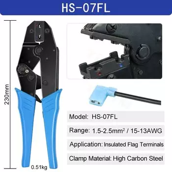 Изолированные клеммы YEFYM HS-056FL для обжимных клещей 0,5-2,5 мм