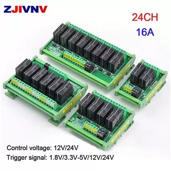 Изолированный релейный модуль ZJIVNV BMZ-K1-E 2-24CH 16А 12В для Arduino