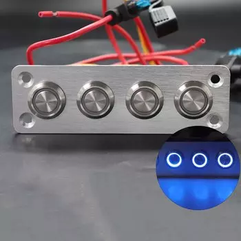 IZTOSS 4/6 Gang Панель кнопочного переключателя Антиоксидантный алюминий с предварительной проводкой со светодиодным индикатором IP65 Водонепроницаемая панель для морского автомобиля