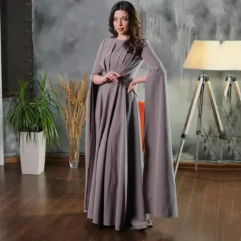 Изысканное Плиссированное ТРАПЕЦИЕВИДНОЕ ПЛАТЬЕ с круглым вырезом и длинным рукавом в пол вечернее платье с бахромой искусственное платье Блузка